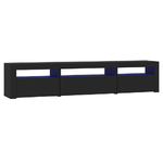 vidaXL Mobile Porta TV con Luci LED Nero 195x35x40 cm