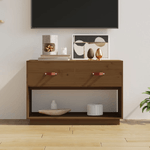 vidaXL Mobile Porta TV Miele 90x40x60 cm in Legno Massello di Pino