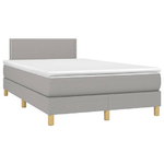 Letto a Molle Materasso e LED Grigio Chiaro 120x200 cm Tessuto