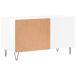 Mobile Porta Dischi Bianco Lucido 85x38x48 cm Legno ingegnerizzato