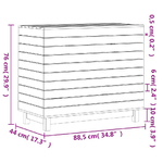 Cesto per Bucato 88,5x44x76 cm Legno Massello Pino