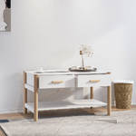 Tavolino da Salotto Bianco 82x38x45 cm in Legno ingegnerizzato