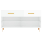 vidaXL Panca Porta Scarpe Bianco Lucido 102x35x55 cm Legno ingegnerizzato