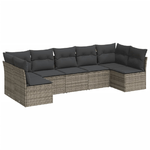 vidaXL Set Divani da Giardino 7 pz con Cuscini Grigio in Polyrattan