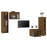 vidaXL Mobili Porta TV 4 pz Miele in Legno Massello di Pino