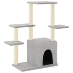 vidaXL Albero per Gatti con Tiragraffi in Sisal Grigio Chiaro 97,5 cm