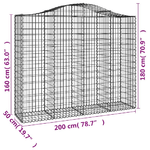 vidaXL Cesti Gabbioni ad Arco 7 pz 200x50x160/180 cm Ferro Zincato