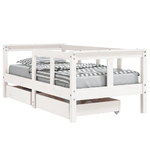 vidaXL Giroletto Bambini con Cassetti Bianco 70x140cm Massello di Pino