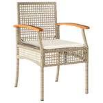 vidaXL Sedie da Giardino con Cuscini 2 pz Beige in Polyrattan e Acacia