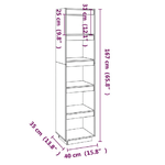 Libreria/Divisorio Grigio 40x35x167 cm in Legno Massello di Pino