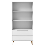 Libreria MOLDE Bianca 85x35x170,5 cm in Legno Massello di Pino