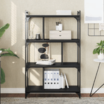 vidaXL Libreria Nera 4 Ripiani 76x32x123 cm Legno ingegnerizzato