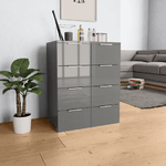 vidaXL Credenza Grigio Lucido 60x35x80 cm in Legno Multistrato