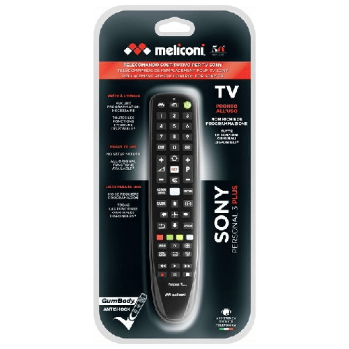 Meliconi-Gumbody-Personal-3-plus-telecomando-IR-Wireless-TV-Pulsanti