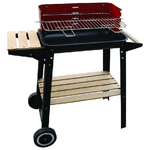 Vigor-Blinky Blinky Woody-48 Barbecue Carrello A legna Nero, Rosso, Legno