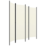 vidaXL Paravento a 4 Pannelli Bianco Crema 200x180 cm