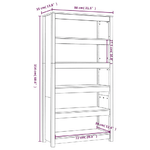 vidaXL Libreria Grigia 80x35x154 cm in Legno Massello di Pino