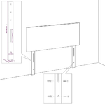 Testiera Grigio Chiaro 100x5x78/88 cm in Tessuto