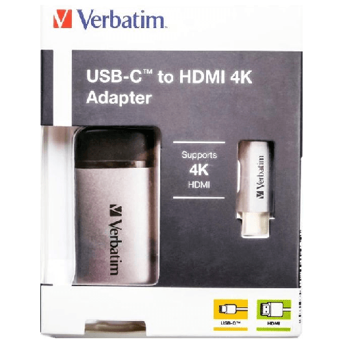 Verbatim-49143-cavo-e-adattatore-video-01-m-USB-tipo-C-HDMI-Nero-Argento