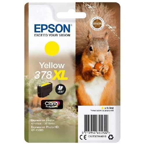 Epson-Squirrel-Singlepack-Yellow-378XL-Claria-Photo-HD-Ink