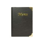 PORTA MENU' A5-23,7x17,2cm NERO in PVC BASIC con 4+2 BUSTE FISSE