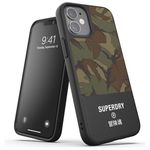 Superdry Custodia per cellulare compatibile con iPhone 12 Mini 5.4, custodia protettiva in tela stampata per iPhone 12 Mini 5.4, verde mimetico, 42587