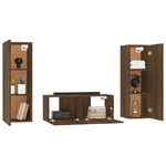 Set Mobili Porta TV 3 pz Rovere Marrone in Legno ingegnerizzato