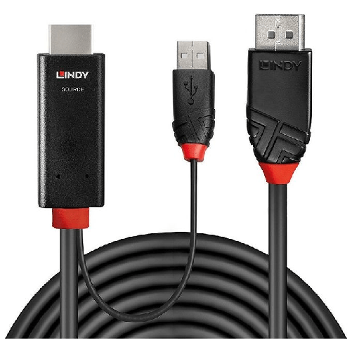 Lindy-41499-cavo-e-adattatore-video-2-m-HDMI---USB-Type-A-DisplayPort-Nero