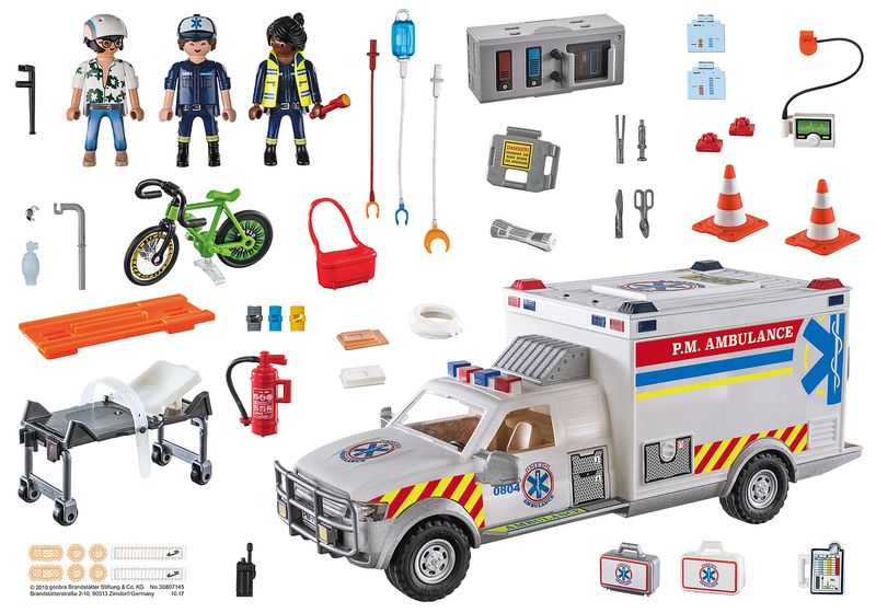 Playmobil-City-Action---Veicolo-di-soccorso-Ambulanza-USA--70936-