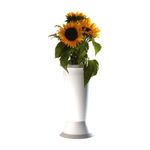 Erba Vaso Fiori Jolly Con Base Bianco Cm 18 H 45