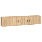 Set di Mobili Porta TV 4 pz Rovere Sonoma in Legno ingegnerizzato