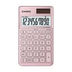 Casio SL-1000SC Calculadora de Bolsillo - Pantalla Extragrande de 10 Digitos - Alimentacion Solar y Pilas - Color Rosa