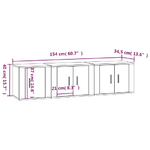 Set Mobili Porta TV 3 pz Nero in Legno ingegnerizzato