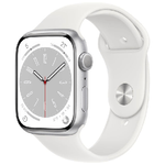 Apple Watch Series 8 GPS 41mm Cassa in Alluminio color Argento con Cinturino Sport Band Bianco - Regular