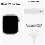 Apple-Watch-Series-8-GPS-41mm-Cassa-in-Alluminio-color-Argento-con-Cinturino-Sport-Band-Bianco---Regular