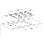 Hotpoint-PCN-752-T-IX-HA-Nero-Acciaio-inossidabile-Da-incasso-75-cm-Gas-5-Fornello-i-