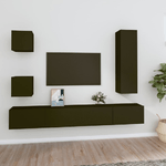 vidaXL Set di Mobili Porta TV 5 pz Nero in Legno ingegnerizzato