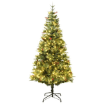 vidaXL Albero di Natale con LED e Pigne Verde 195 cm PVC e PE