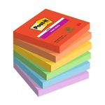 Post-it Confezione 6 Blocchetti 76x127mm 6x90 Fogli Super Sticky Collezione Playful Rosso