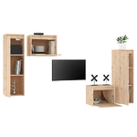 vidaXL Mobili Porta TV 4 pz in Legno Massello di Pino