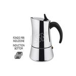 Ilsa Caffettiera Espresso Elly 6 Tazze per Induzione Acciaio Inox 18-10