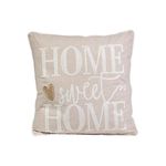 Cuscino da Arredo Sfoderabile con Decorazione Sweet Home 70% Poliestere e 30% Lino 45X45 cm Beige