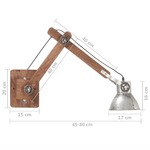 vidaXL Lampada da Parete Stile Industriale Argento Rotonda E27