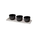 Set 4 Pezzi per Sushi in Pietra Ceramica e Bamboo