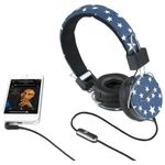 Hi-Deejay Cuffie Professionali Rivestite in Tessuto Blue White Star