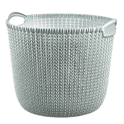 Curver-Cesta-Portaoggetti-Knit-Rotonda-L-30L-Blu-Nebbia