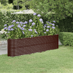 vidaXL Letto Giardino Acciaio Verniciato a Polvere 260x40x68cm Marrone