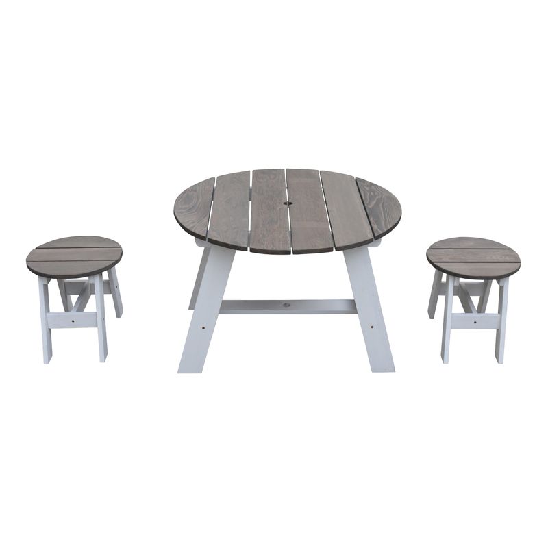 AXI-Set-Tavolo-da-Picnic-per-Bambini-3-pz-Grigio-e-Bianco