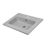 Lavabo ad incasso mineral marmo colore grigio cenere mobile composizione bagno *** misure 81x46 cm, confezione 1