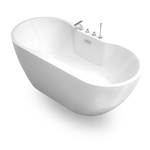 Vasca da bagno free standing ovale acrilico bianco lucido 3 misure h 60 cm *** misure 150x80x60 cm, confezione 1